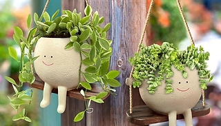 Hanging Swing Smiley Planter Pot 