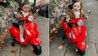 HOMCOM 6V Kids' Vespa Licensed Ride-On Motorcycle