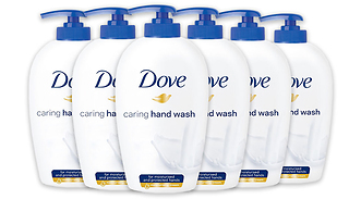 6 or 12-Pack of 250ml Dove Liquid Hand Wash Indulging Cream