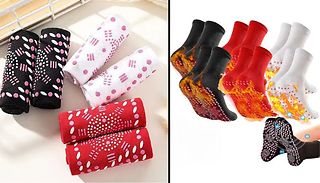 3 or 6 Pairs of Tourmaline Self-Heating Socks - 4 Colour Options 