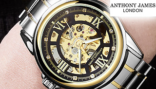 Hand Assembled Anthony James Limited Edition Men's Skeleton Watch - 2...