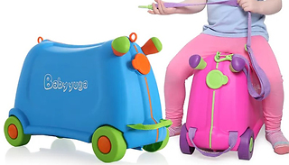Kid's Ride Along Carry-On Rolling Suitcase - 2 Colours