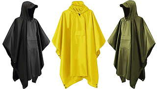 3-in-1 Unisex Hooded Raincoat Poncho - 5 Colours