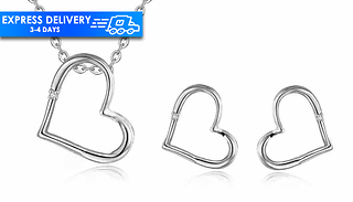 Natural Diamond Pendant Necklace & Earring Set