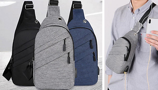 USB Charging Shoulder Bag - 3 Colours
