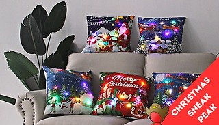 LED Light Christmas Cushion Covers - 9 Designs