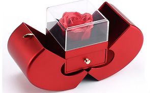 Preserved Rose Jewellery Box & Four-Leaf Clover Necklace - 2 Styles