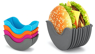 2-Pack of Silicone Hamburger Holders - 4 Colours