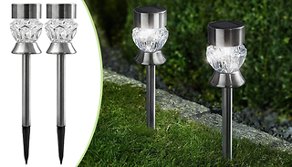 2 or 4 Solar Powered Colour Changing LED Garden Lights