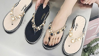 Rhinestone Sandals - 2 Colours & 4 Sizes
