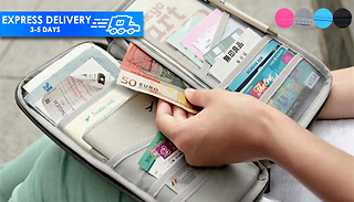 1 or 2 Travel Document Organiser Pouches - 4 Colours