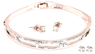 Anabelle Bracelet & Earrings Set with Swarovski Crystals