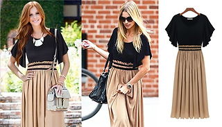Chiffon Elastic Waist Dress - 5 Sizes