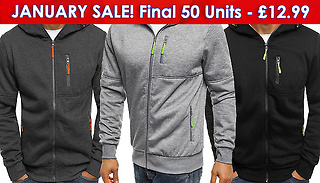 Men's Zip-Up Hoodie - 3 Colours & 5 Sizes