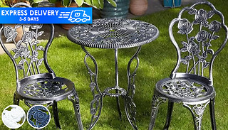 3-Piece Rose Bistro Garden Furniture Set - 2 Colours