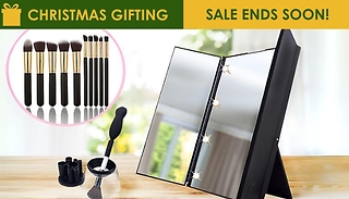 Hollywood LED Mirror with Optional Make-Up Brushes & Make-Up Brush Cle ...