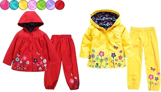Kids Waterproof Hooded Jacket & Trouser Set - 7 Colours, 5 Sizes