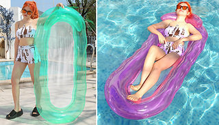 Inflatable Pool Bed Float with Headrest - 2 Colours