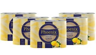 18, 45, or 90 Rolls Phoenix Quilted 3 Ply Lemon Fragranced Toilet Roll ...