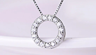 Open Circle Cubic Zirconia Necklace Pendant