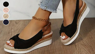 Bowknot Wedge Espadrille Sandals - 4 Colours & 7 Sizes