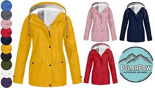 Waterproof Hooded Thick Lined Rain Coat - 10 Colours & 7 Sizes