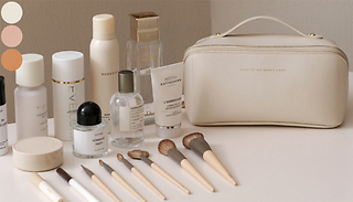 Faux Leather Large Travel Cosmetics Bag - 3 Colours