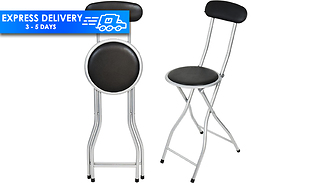 Black Folding Padded Bar Stool