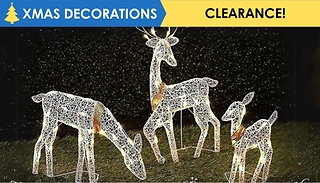 1 or 3 Christmas Light-Up Garden Reindeer Ornament - 3 Sizes