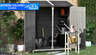 Outsunny Wooden Garden Shed with Storage Table