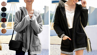 Plush Teddy-Fleece Hooded Jacket - 6 Colours & 6 Sizes