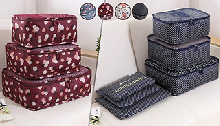 6-Piece Travel Bag Set - 4 Designs