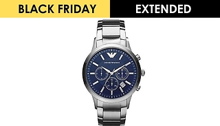 Emporio Armani AR2448 Men's Watch - Silver Strap With Blue Dial 