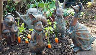 1 or 4 Mini Bronze Animal Garden Decors - 4 Designs