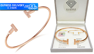 Genuine Diamond Rose Gold Bangle