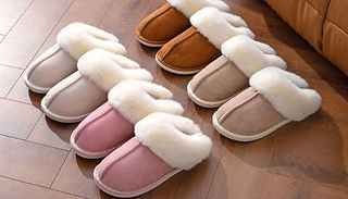 Women's Fur Lined Slip-On Slippers