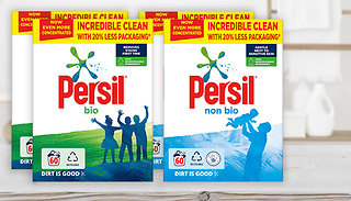 Bio or Non-Bio Persil Fabric Washing Powder - 60 or 120 Washes