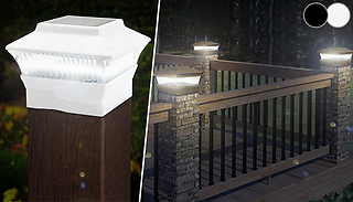 1, 2 or 4 Solar Waterproof Square Column Lamps - 2 Colours