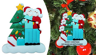 1, 2, 3 or 4-Pack of Customisable Family Christmas Tree Decoration - 4...