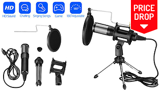 Plug&Play USB Port Microphone With Tripod Stand