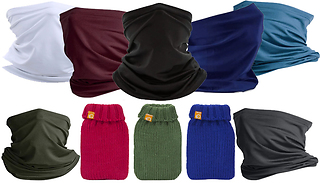 1 or 2 Hand Warmers with Knitted Cover and Cold Weather Snood - 7 Colo ...