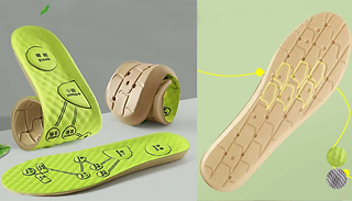 Soft Breathable Cushioned Shoe Insoles - 6 Sizes & 2 Colours