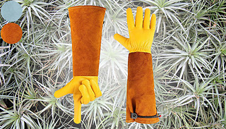 Protective Long Sleeve Goatskin Gardening Gloves - 2 Colours & 4 Sizes