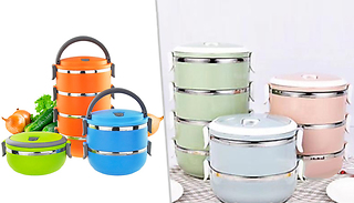 1, 2, 3 or 4-Layer Portable Insulated Food Container - 6 Colours