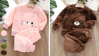 Kid's Fleece Long Pyjamas - 4 Colours & 6 Sizes