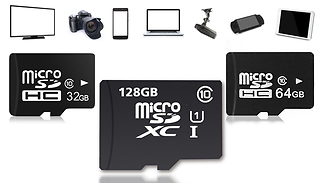 Micro SD Memory Card with Adaptor - 32, 64 or 128GB
