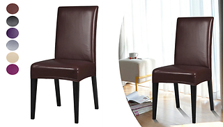 2, 4 or 6-Pack of Faux Leather Chair Covers - 6 Colours
