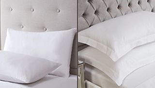 Pair of White Cotton Rich Percale Pillowcases - 2 Options 