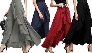 Ruffled Trouser with Wrap Skirt - 4 Colours & 5 Sizes