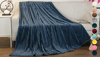Nordic Striped Flannel Blanket - 8 Colours